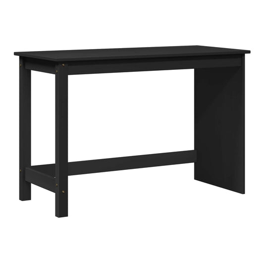 Desk 112 x 50 x 75 cm Solid Pine Wood Black