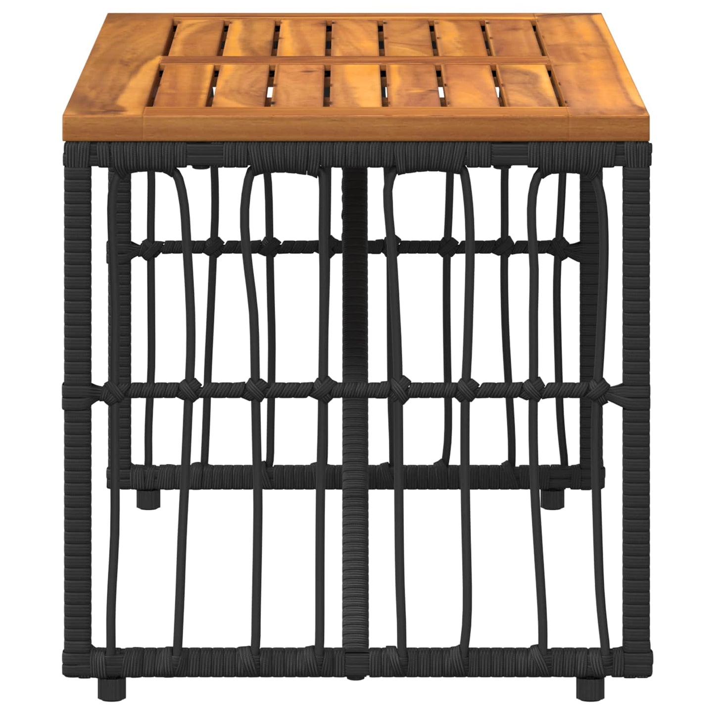 vidaXL Outdoor Table Black 80 x 40 x 40 cm Steel and Poly Rattan 6