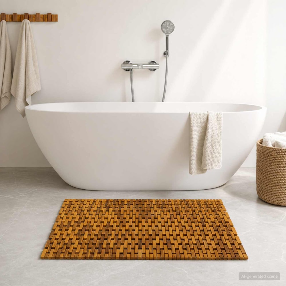 vidaXL Bath Mats Natural 55 x 80 cm Solid Acacia Wood