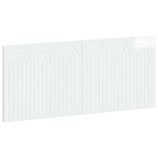 White high gloss engineered wood headboard with arched pattern