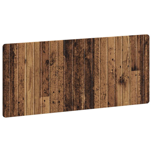 The headboard shown from a slight angle with a rustic wood grain effect finish