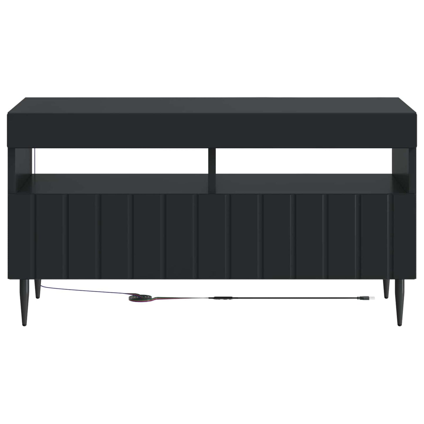 vidaXL LED TV Cabinet Black Engineered Wood 6