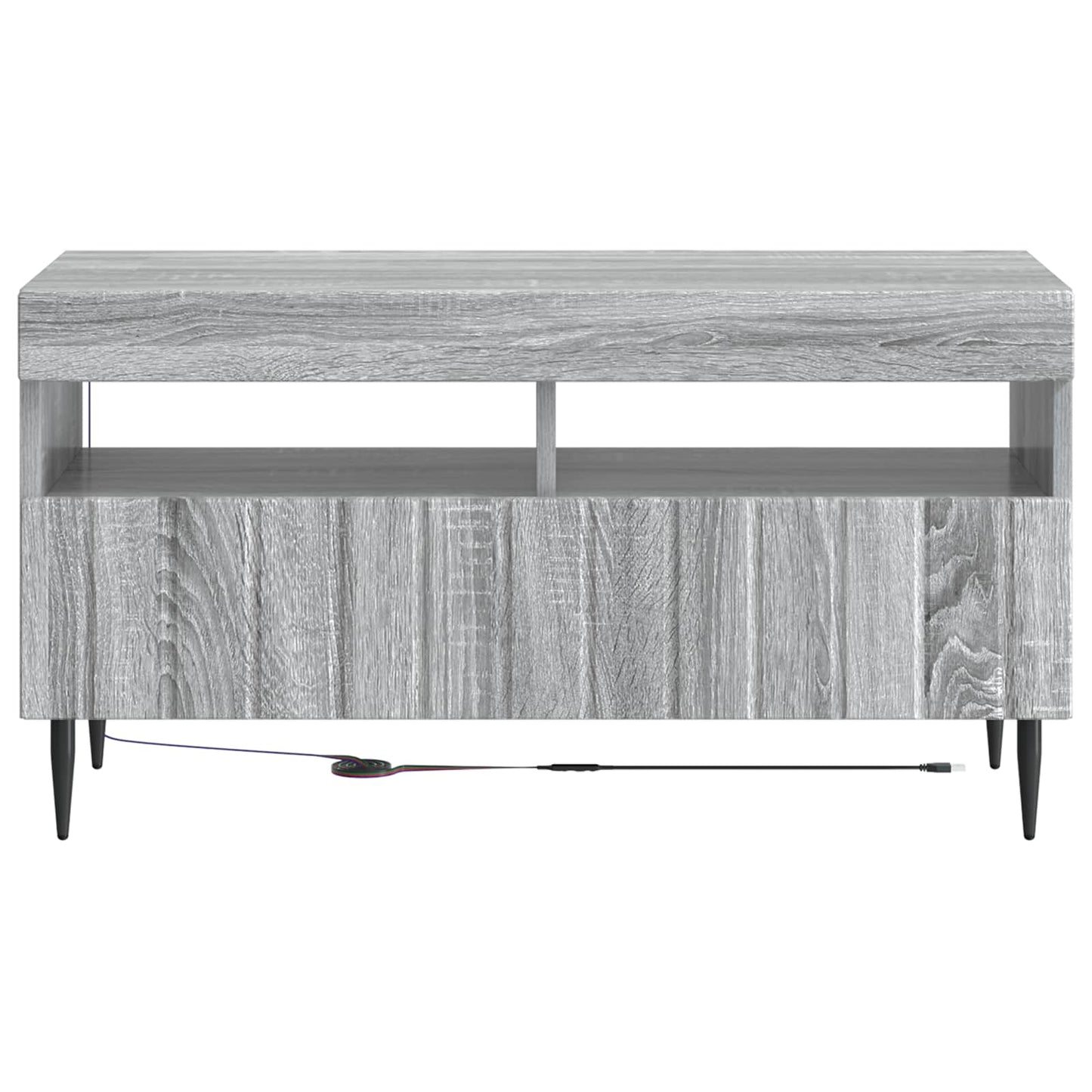 vidaXL LED TV Cabinet Grey Sonoma Engineered Wood 6