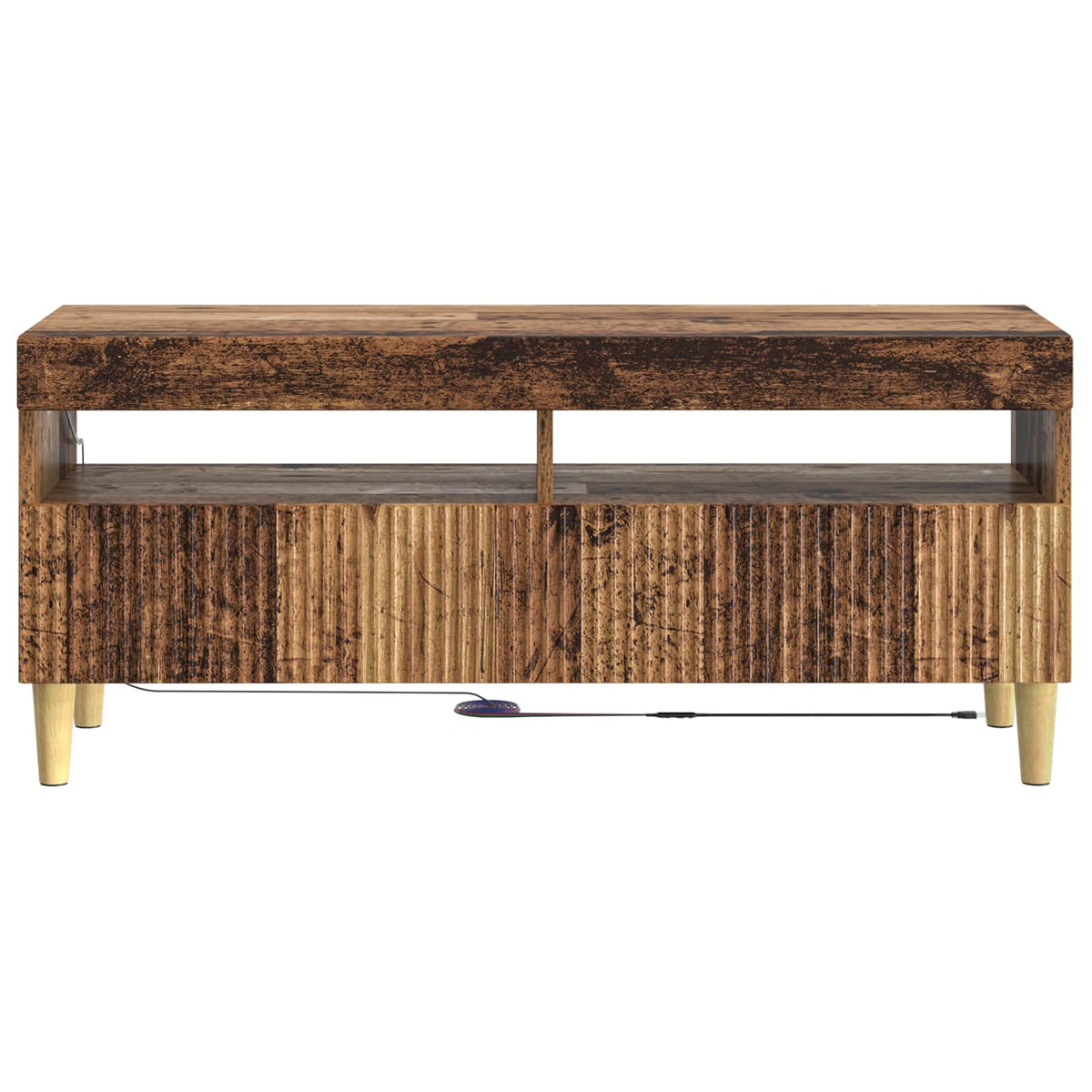 vidaXL LED TV Cabinet ARNHEM 100 x 35 x 43 cm Old Wood Engineered Wood 6