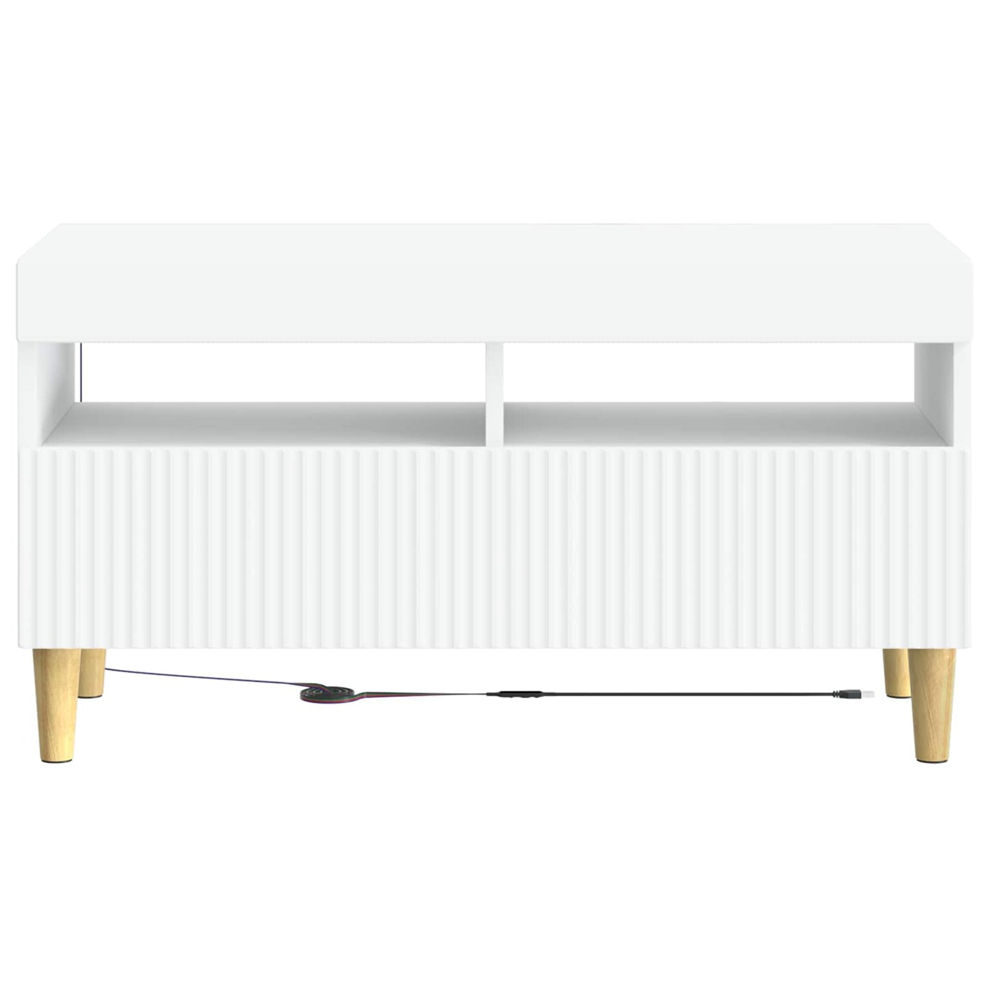 vidaXL LED TV Cabinet White Engineered Wood 6
