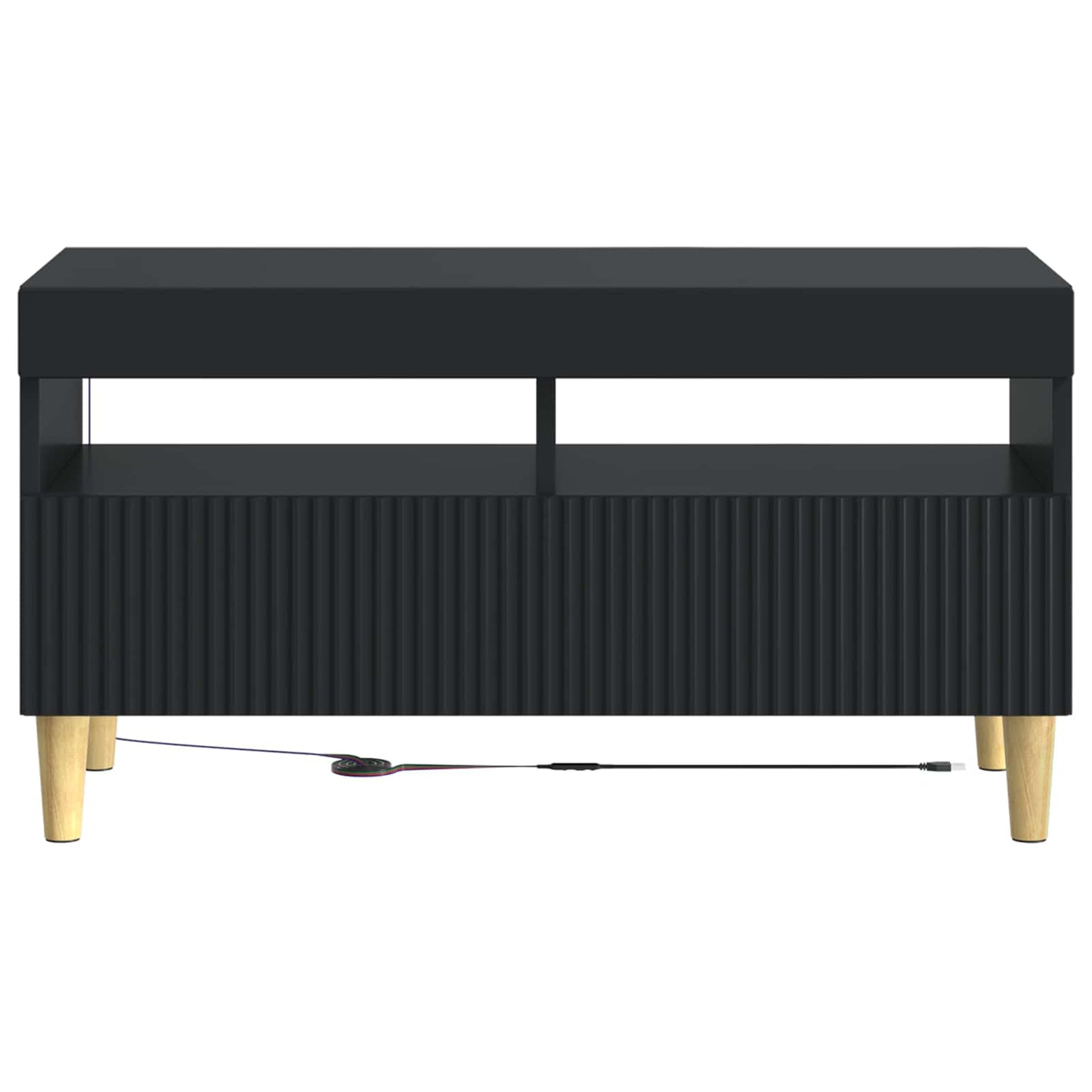 vidaXL LED TV Cabinet Black Engineered Wood 6