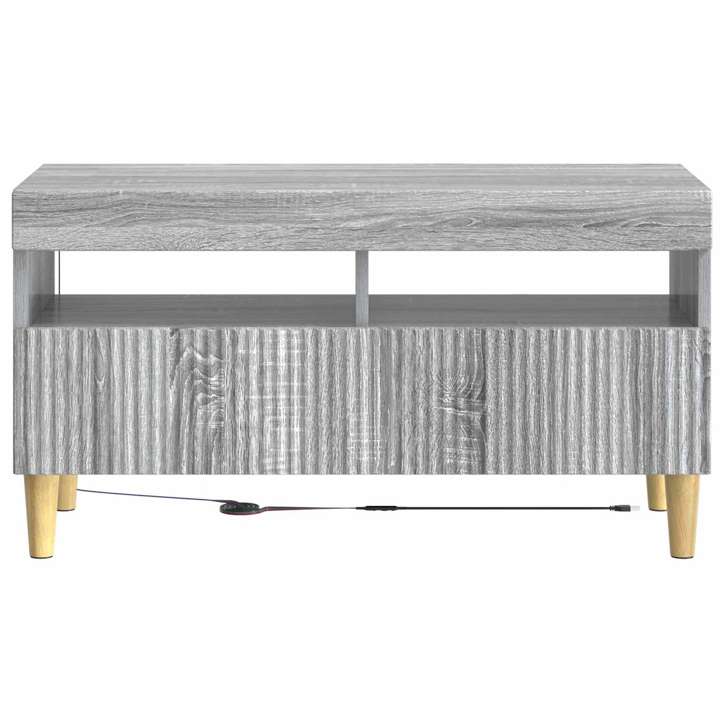 vidaXL LED TV Cabinet Grey Sonoma Engineered Wood 6