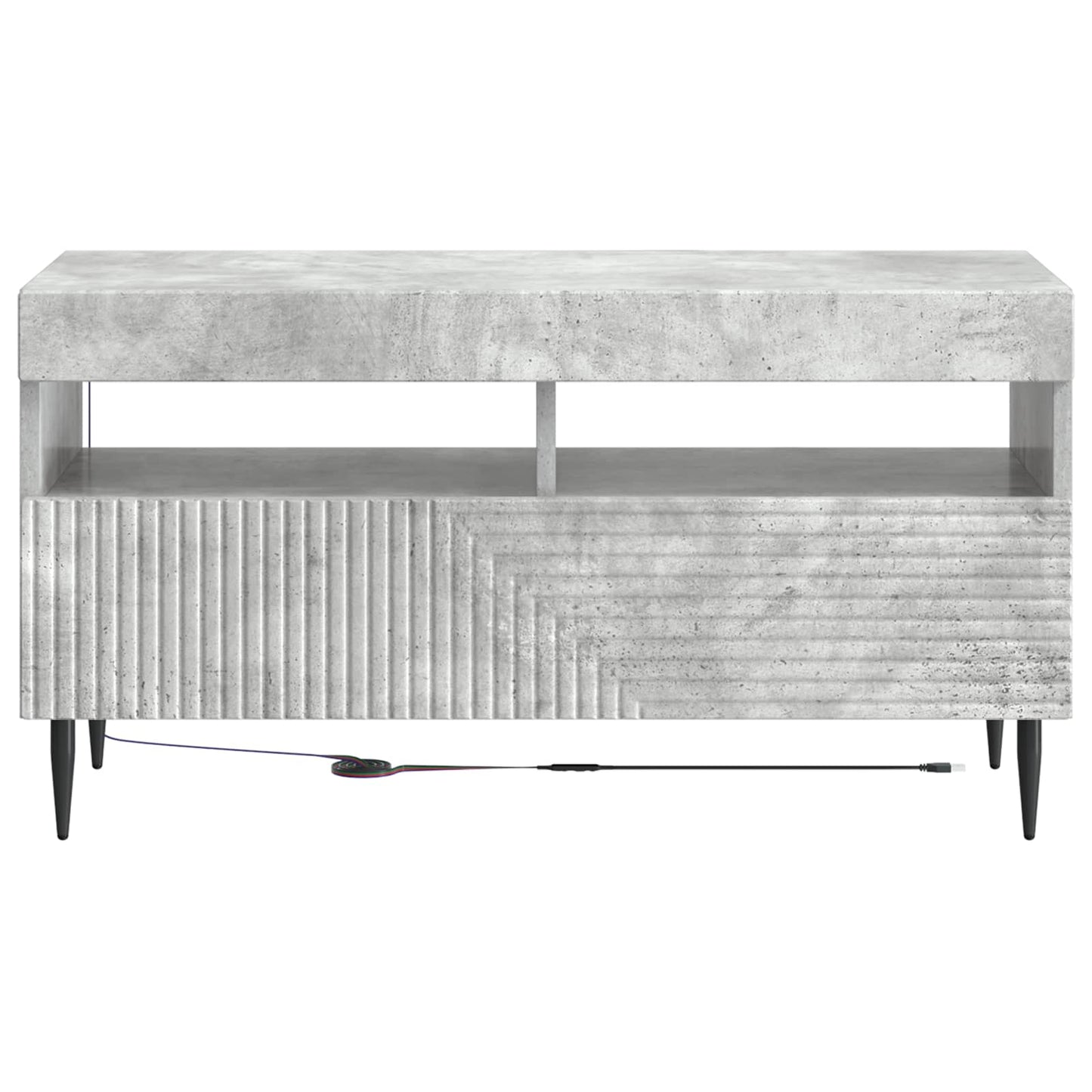 vidaXL LED TV Cabinet Concrete Grey Engineered Wood 6
