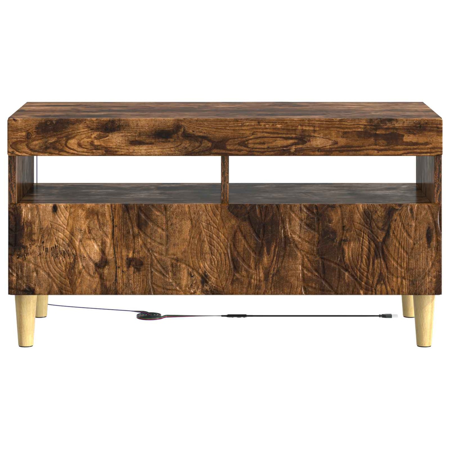 vidaXL LED TV Cabinet Smoked Oak Engineered Wood 6