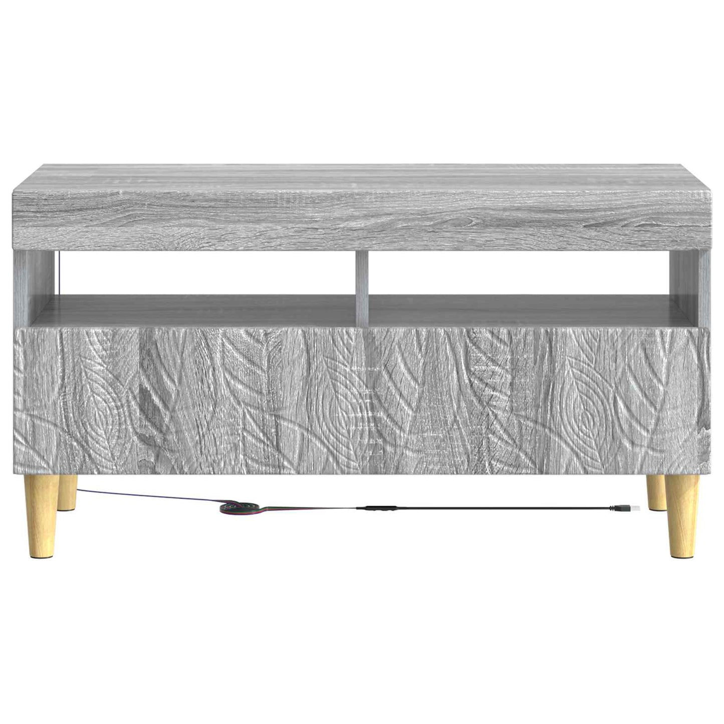 vidaXL LED TV Cabinet Grey Sonoma Engineered Wood 6