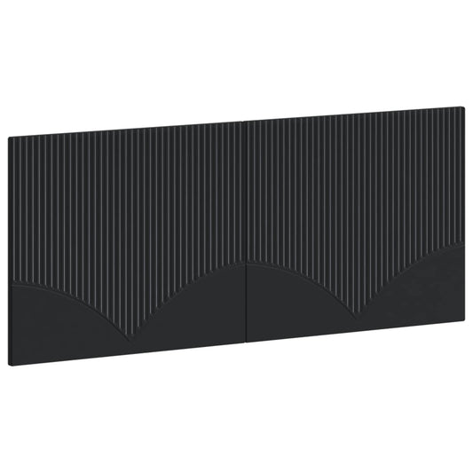 vidaXL Wall-Mounted Headboard HOORN Black Engineered Wood 2