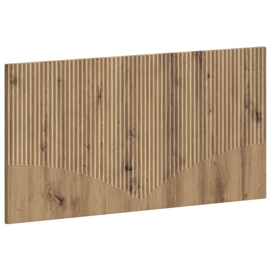 Close up of the ribbed texture and wood grain on the artisan oak headboard