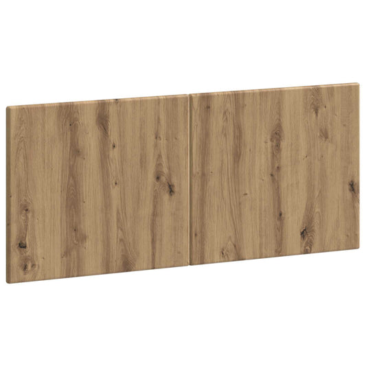 Close up of the artisan oak engineered wood finish on the headboard