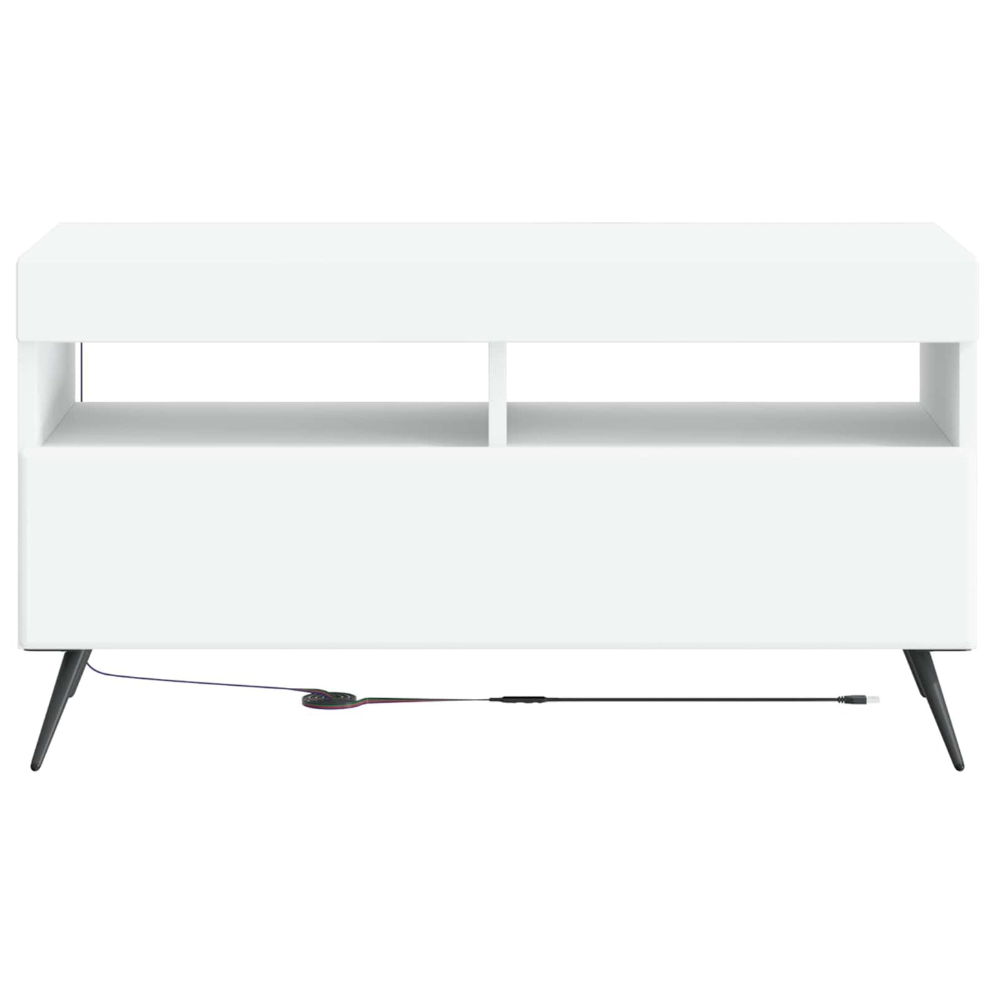vidaXL LED TV Cabinet White Engineered Wood 6