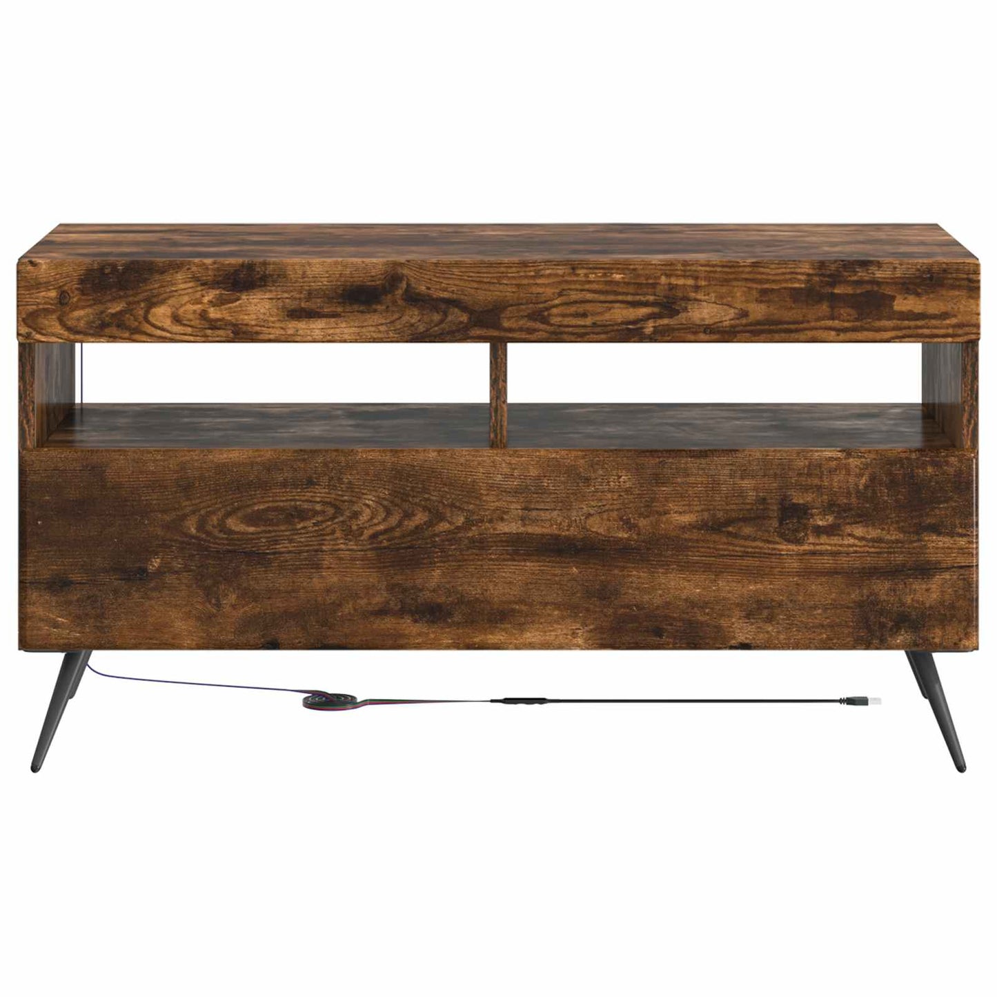 vidaXL LED TV Cabinet Smoked Oak Engineered Wood 6