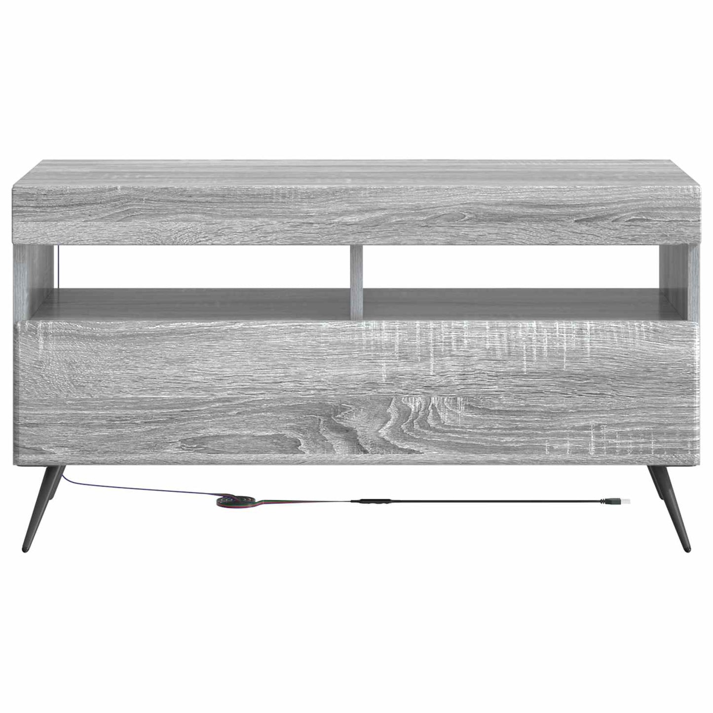 vidaXL LED TV Cabinet Grey Sonoma Engineered Wood 6