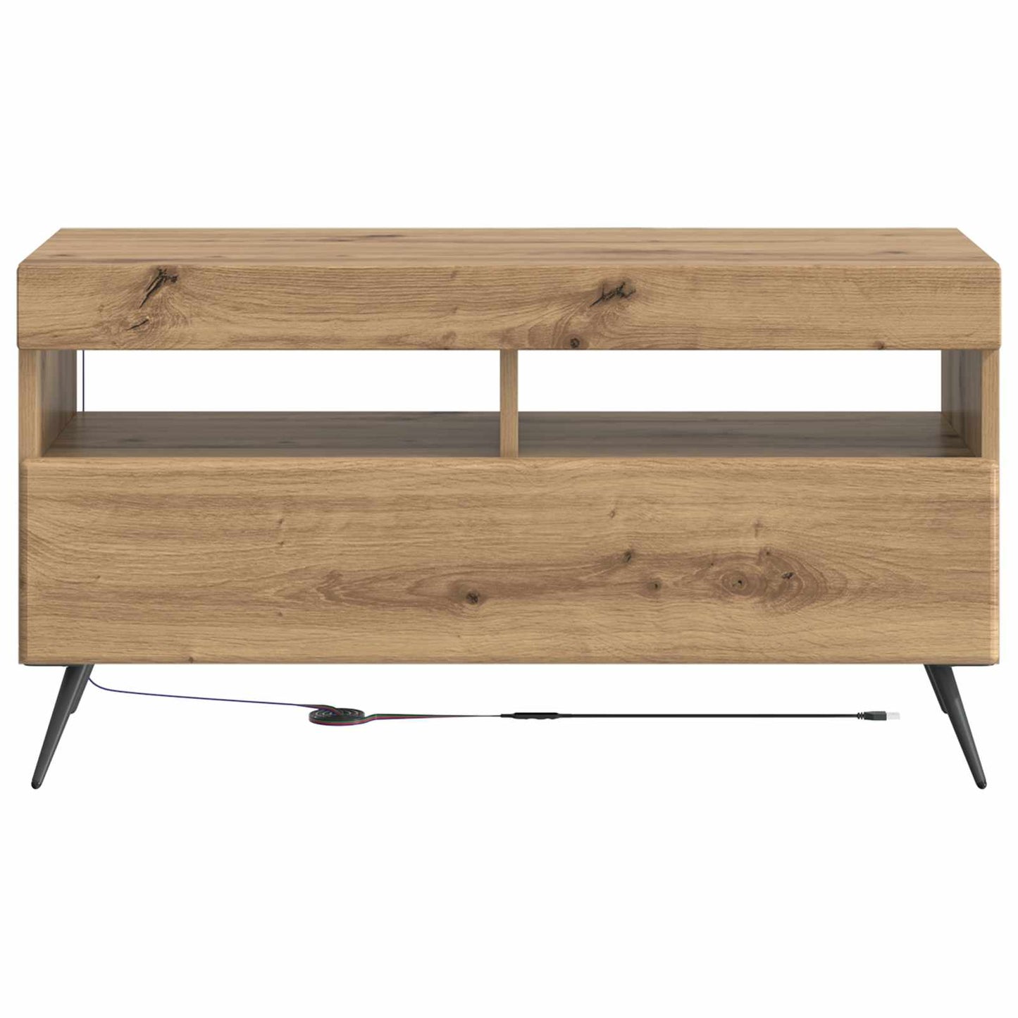 vidaXL LED TV Cabinet Artisan Oak Engineered Wood 6
