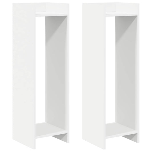 vidaXL Plant Stand 2 pcs White 30 x 30 x 100 cm Engineered Wood 2