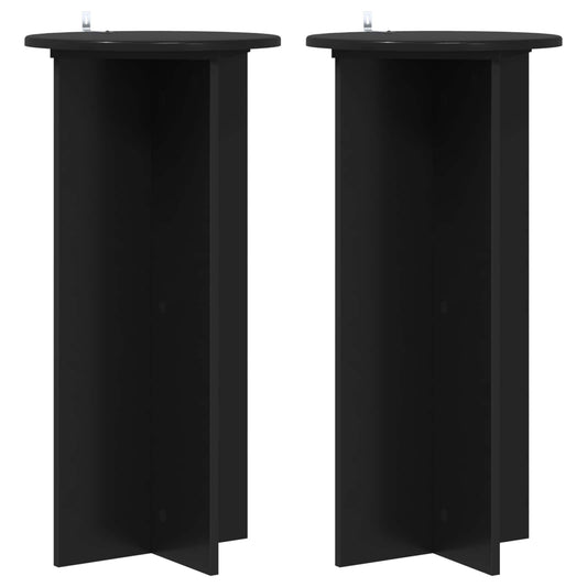 vidaXL Plant Stand 2 pcs Black 40 x 40 x 80 cm Engineered Wood 2