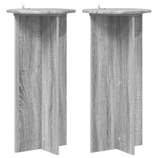 vidaXL Plant Stand 2 pcs Grey Sonoma 40 x 40 x 80 cm Engineered Wood 2