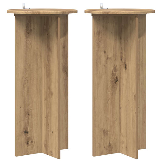 vidaXL Plant Stand 2 pcs Artisan Oak 40 x 40 x 80 cm Engineered Wood 2