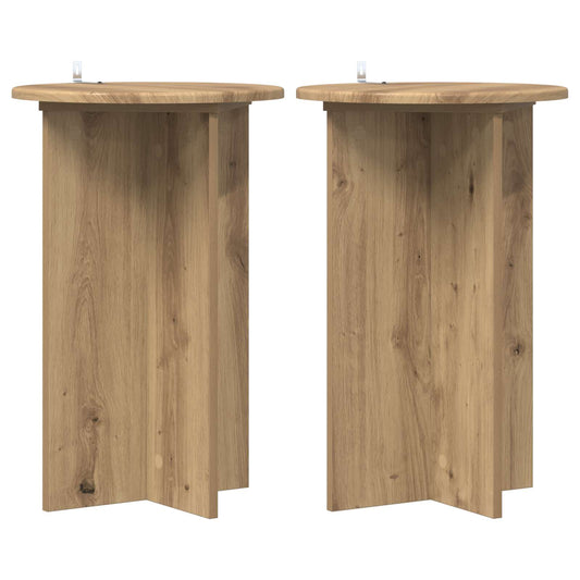 vidaXL Plant Stand 2 pcs Artisan Oak Ø40 x 60 cm Engineered Wood 2
