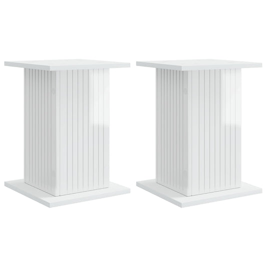 vidaXL Plant Stand 2 pcs High Gloss White 30.5 x 30 x 43 cm 2