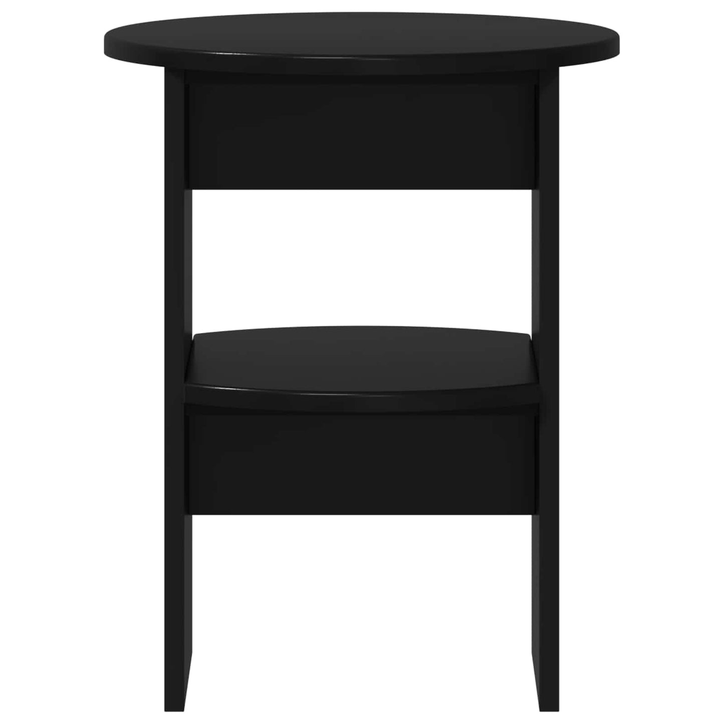 vidaXL Side Cabinet 2 pcs Black Ø40 x 50 cm Engineered Wood 6