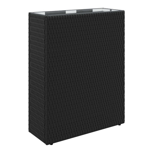 Tall Planter 55 x 22 x 70 cm Poly Rattan Black