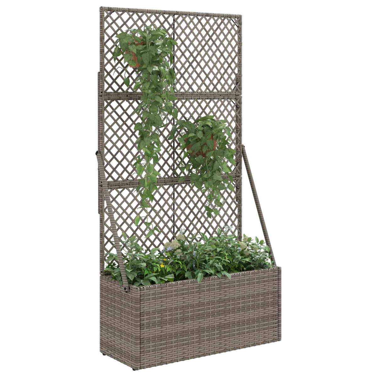 Garden Trellis Planter Metal Grey