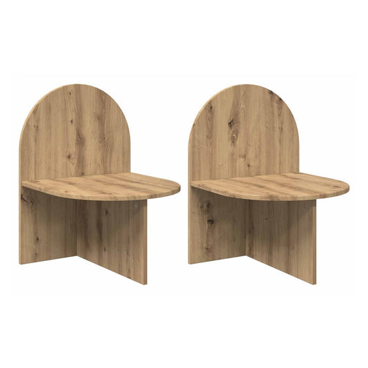Bedside Table 48 x 49 x 65 cm Engineered Wood 2 Width 48 cm Artisan oak