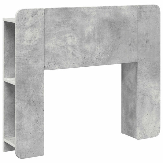 Headboard Cabinet with Storage Concrete Grey Engineered Wood 2
