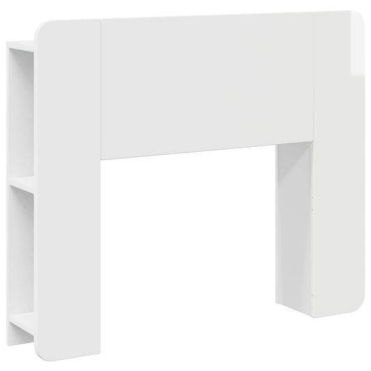 vidaXL Headboard Cabinet with Storage High Gloss White Engineered Wood 2