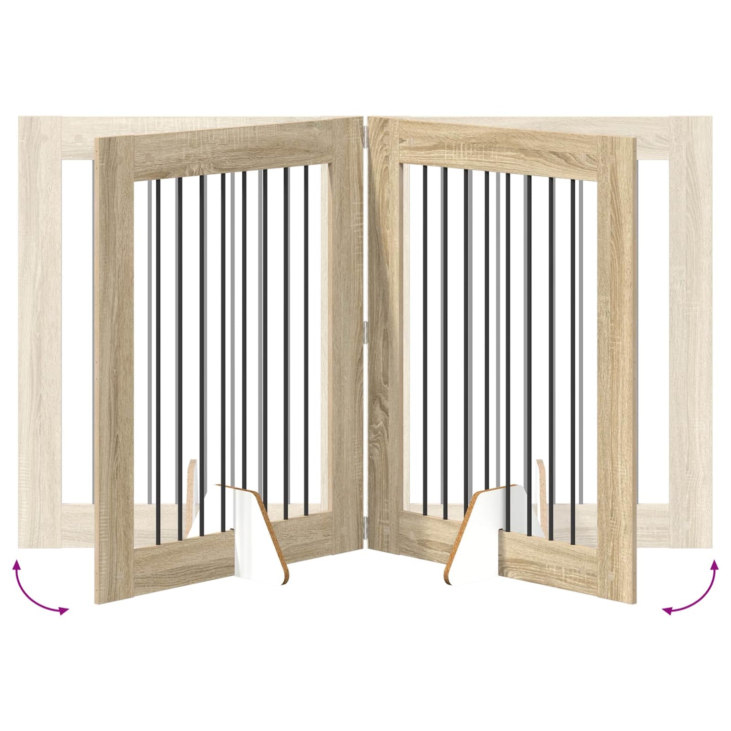 vidaXL Foldable Dog Gate with Stands 4 pcs Sonoma Oak 321 cm 6