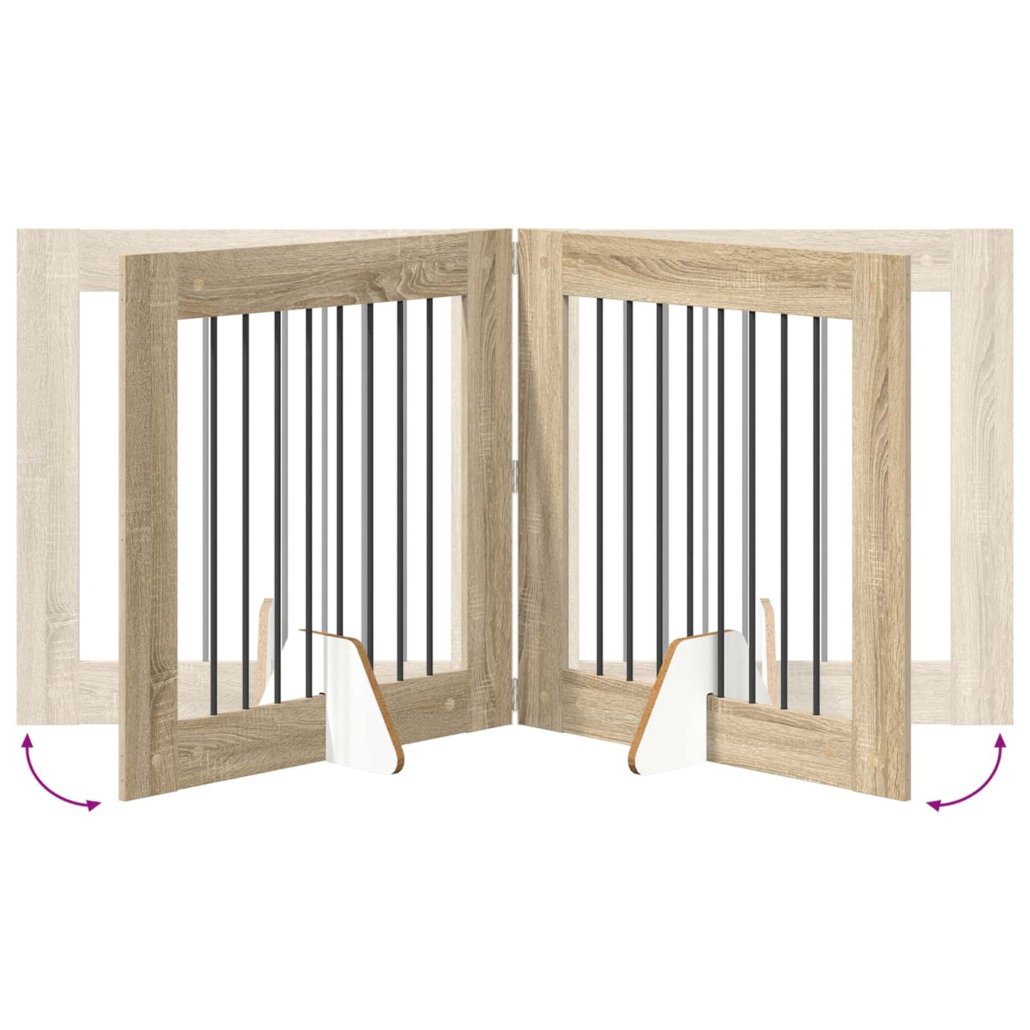 vidaXL Foldable Dog Gate with Stands 4 pcs Sonoma Oak 321 cm 6