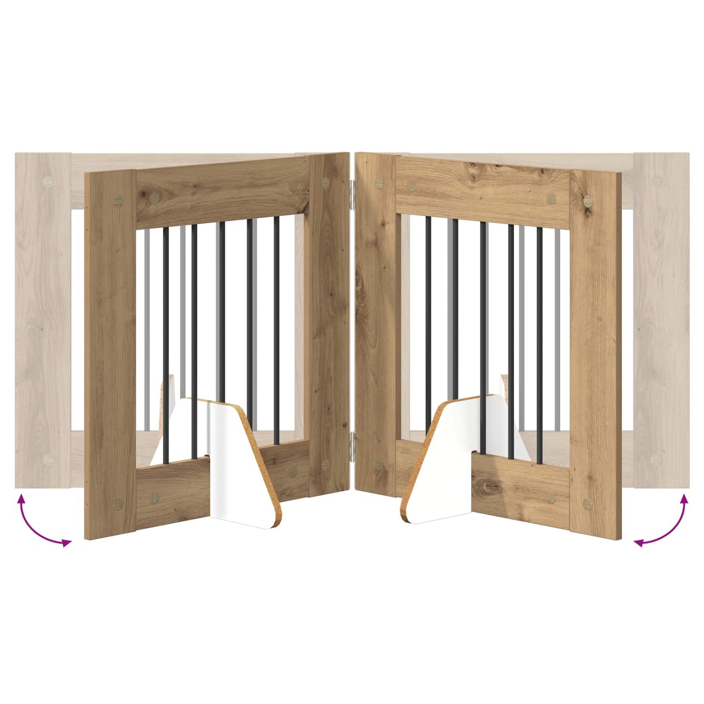vidaXL Foldable Dog Gate with Stands 6 pcs Artisan Oak 362 cm 6