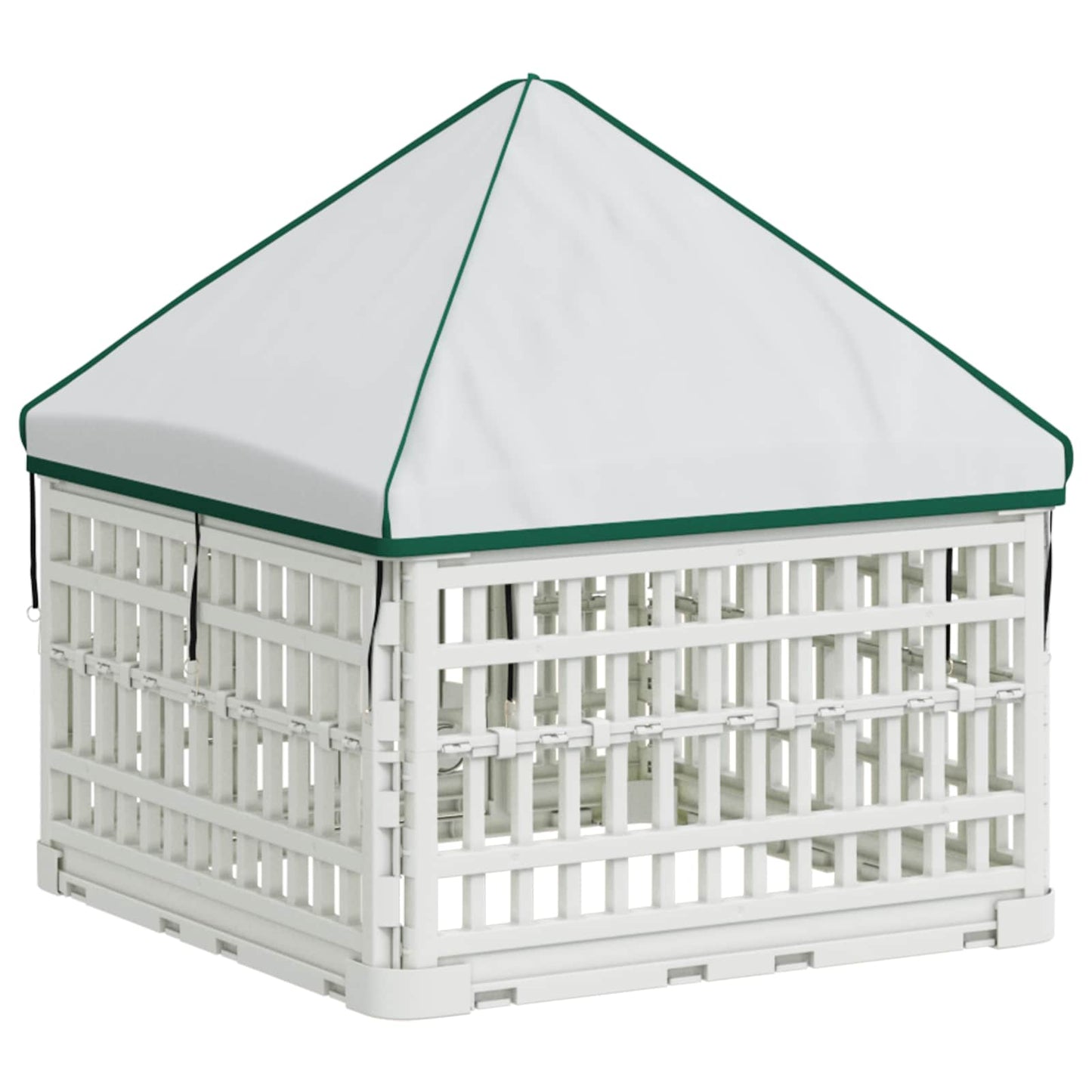 vidaXL 4 Panel Dog Playpen with Roof 60 x 60 x 82 cm Plastic White 6