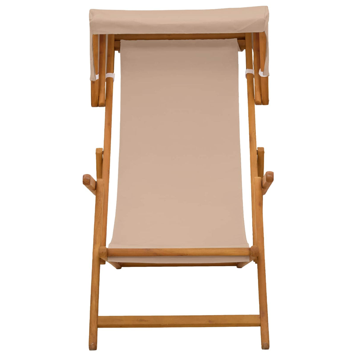 Deck Chair 3 Position Solid Eucalyptus Wood 1x chair Taupe