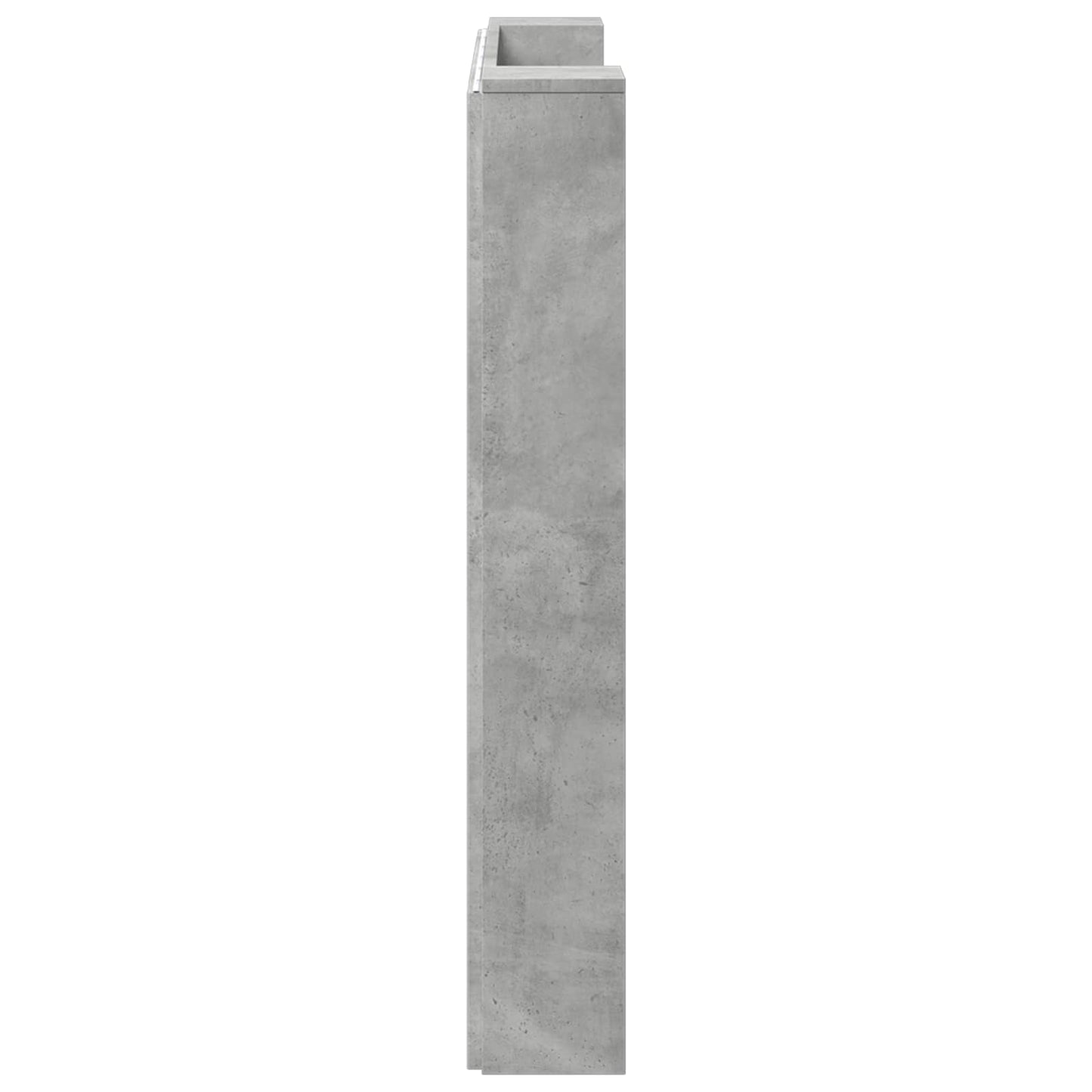 vidaXL Storage Headboard with LED Concrete Grey Engineered Wood 6