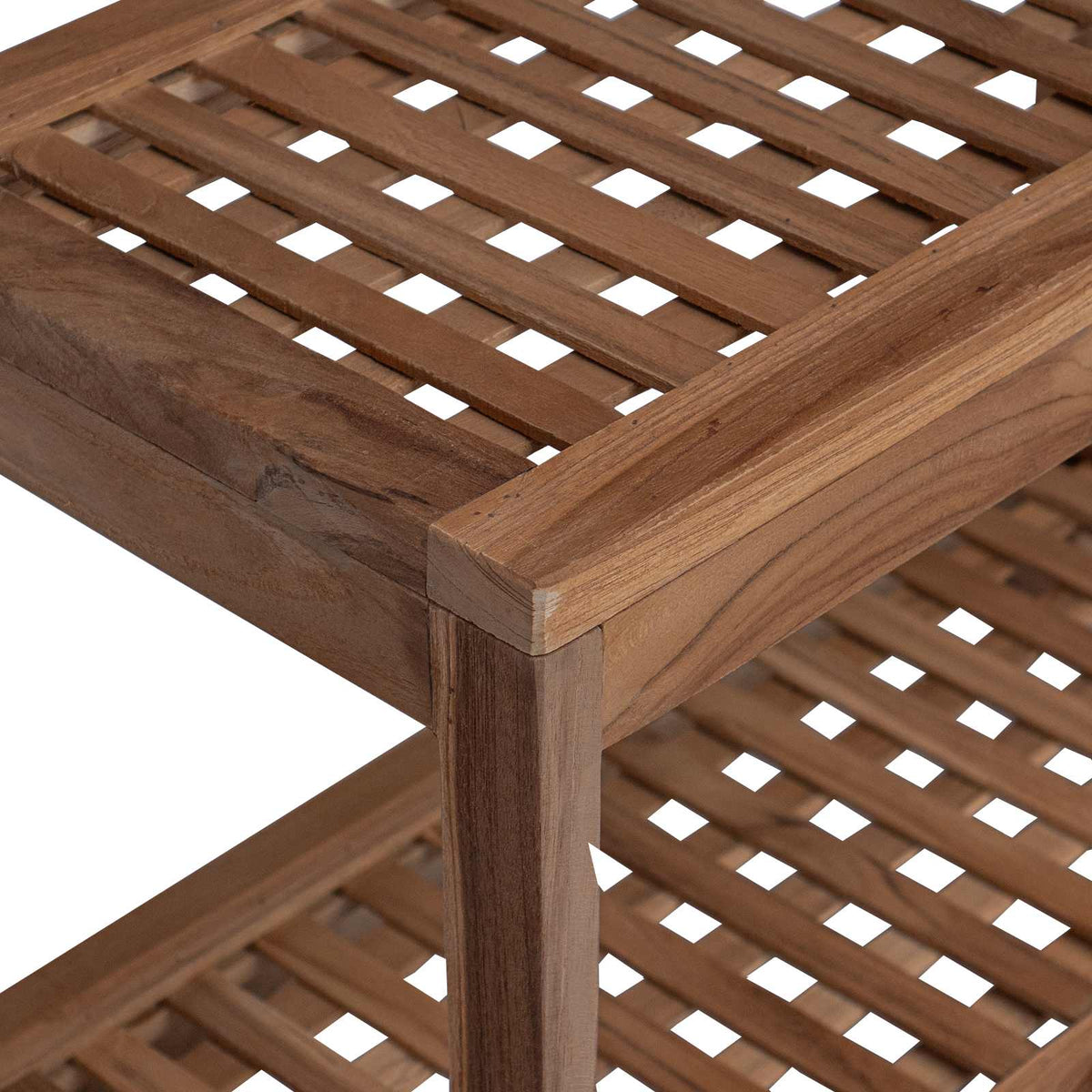 vidaXL Bathroom Side Table Natural 60 x 30 x 45 cm Solid Teak Wood 6