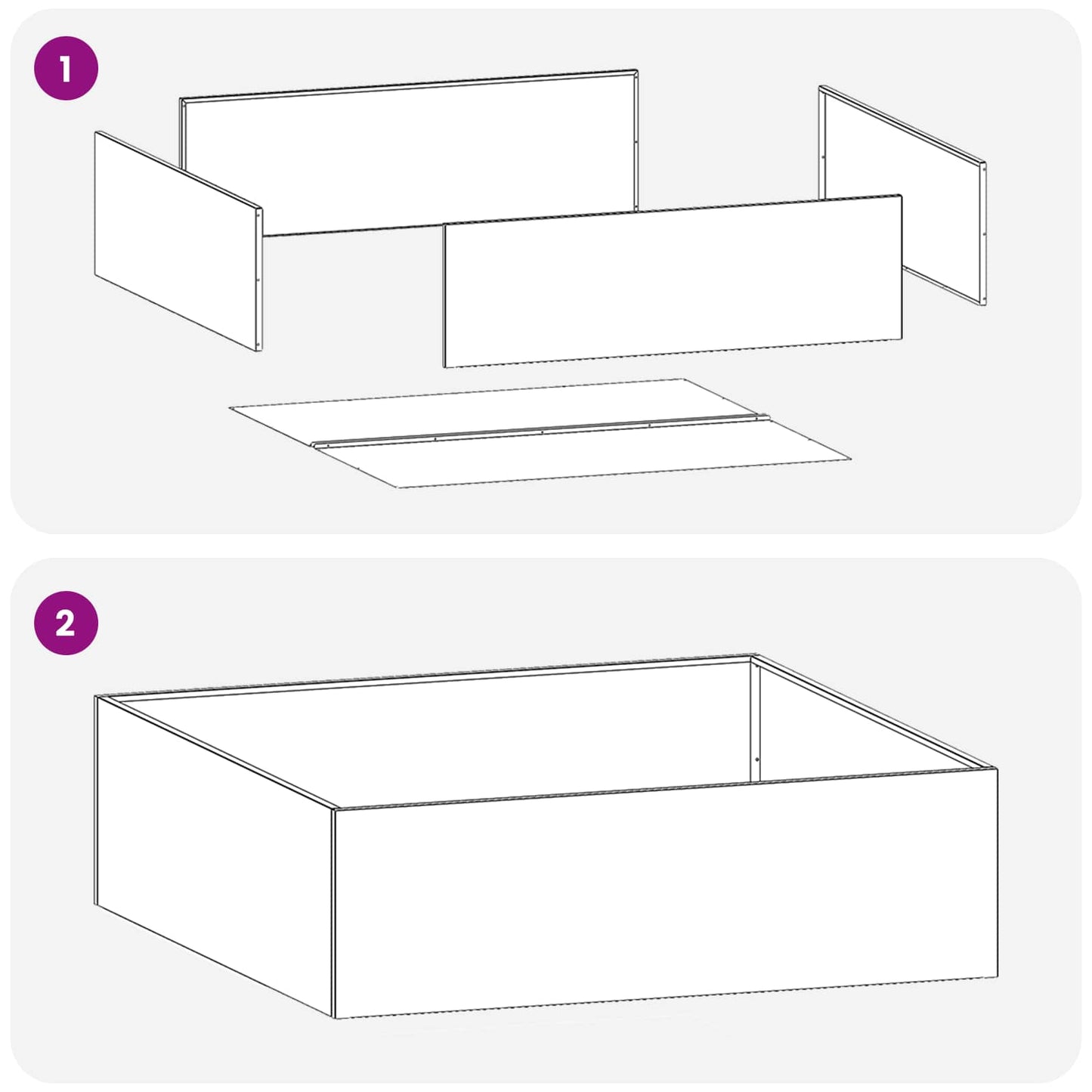 vidaXL Garden Planter White 80 x 80 x 30 cm Cold-rolled Steel 6