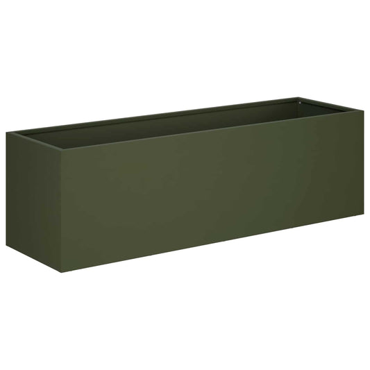 vidaXL Garden Planter Olive Green 100 x 30 x 30 cm Cold-rolled Steel 2