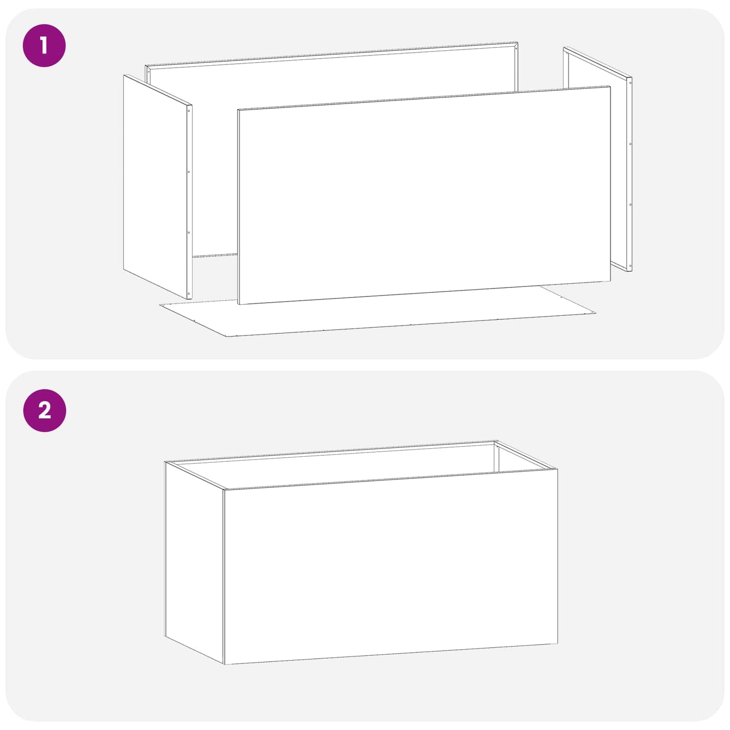 vidaXL Garden Planter White 80 x 50 x 50 cm Cold-rolled Steel 6