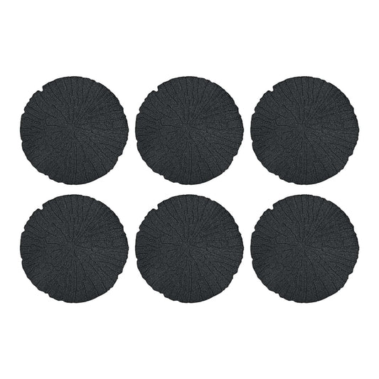 Stepping Stone 6 pcs Ø 45 x 1.8 cm Rubber Black