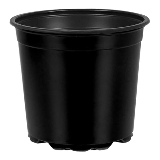 Round Flower Pot Ø 10 x 8 cm Plastic Black