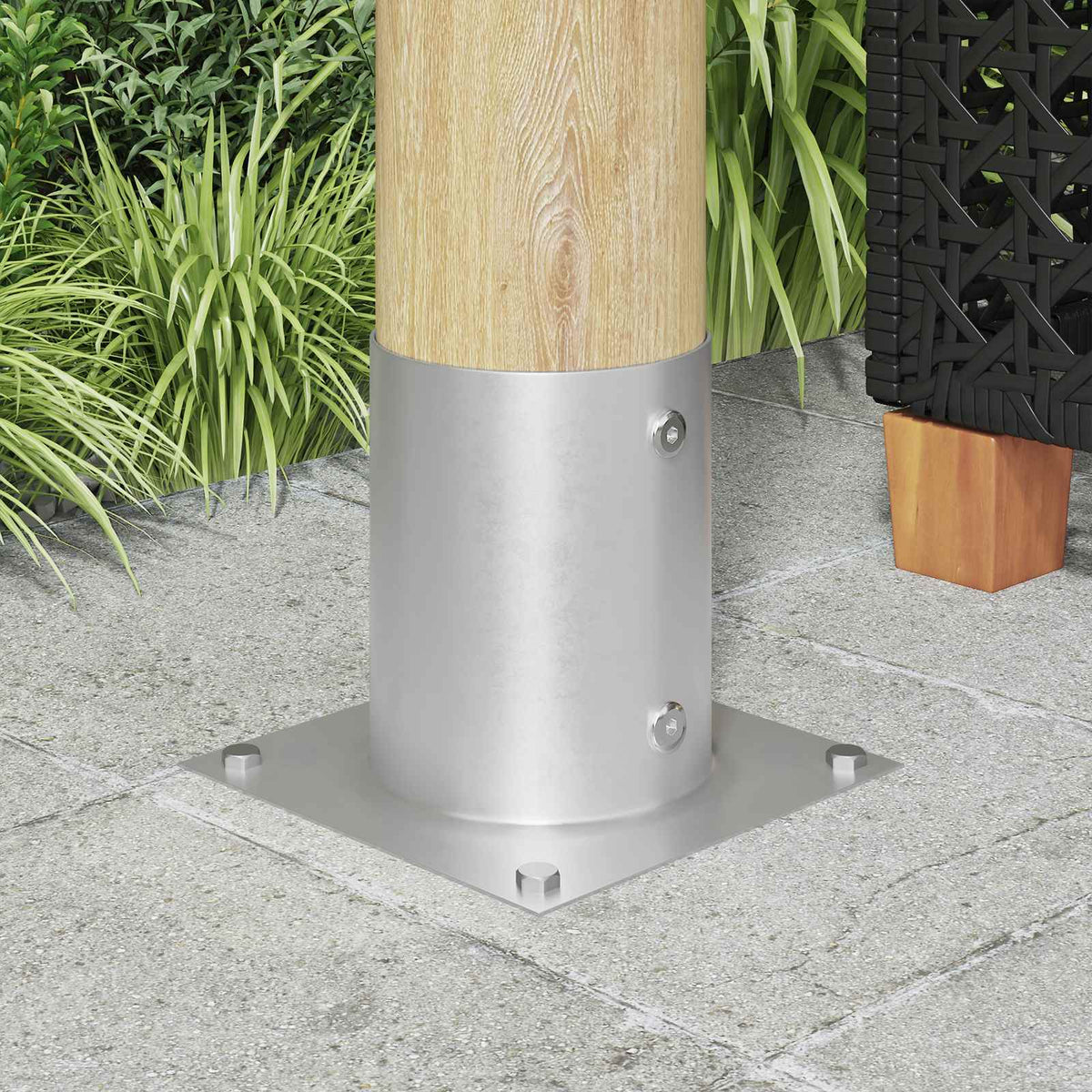 vidaXL Round Ground Anchor 15 x 15 x 15 cm Metal