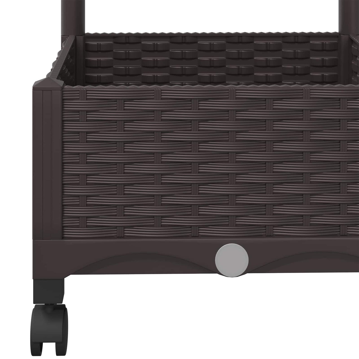 vidaXL Garden Planter with Trellis&Wheels Brown 80 x 40 x 131.5 cm PP 6