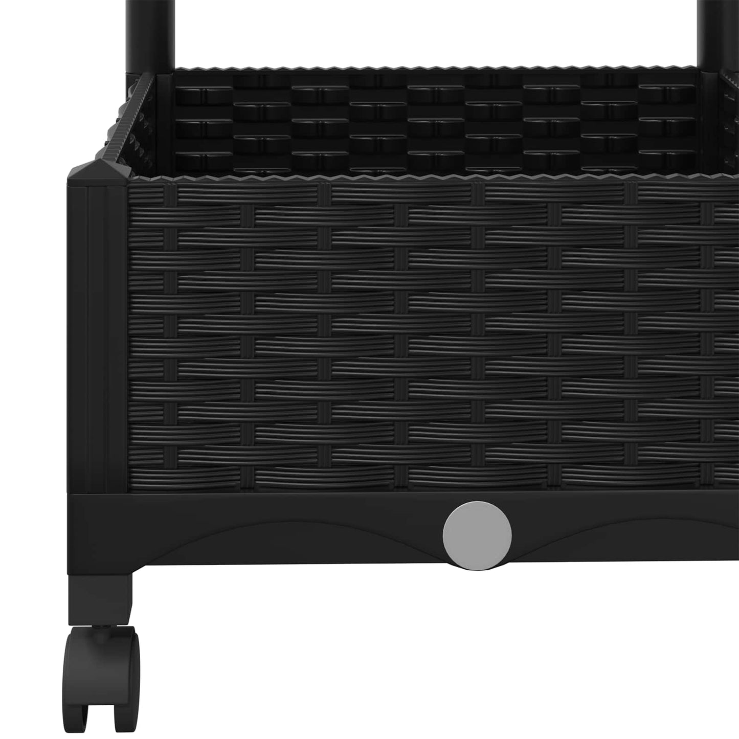 vidaXL Garden Planter with Trellis&Wheels Black 80 x 40 x 131.5 cm PP 6