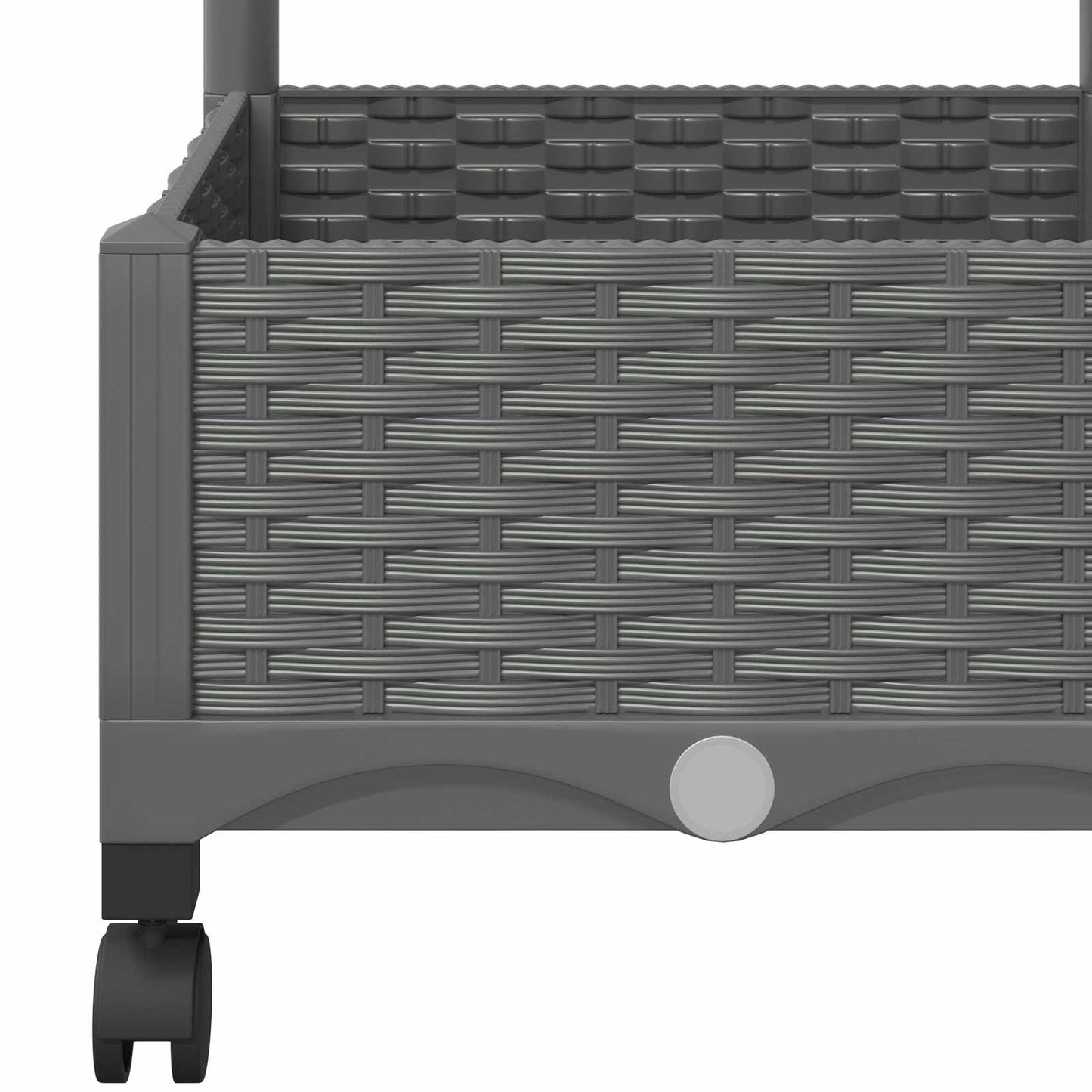 vidaXL Garden Planter with Trellis&Wheels Light Grey PP 6
