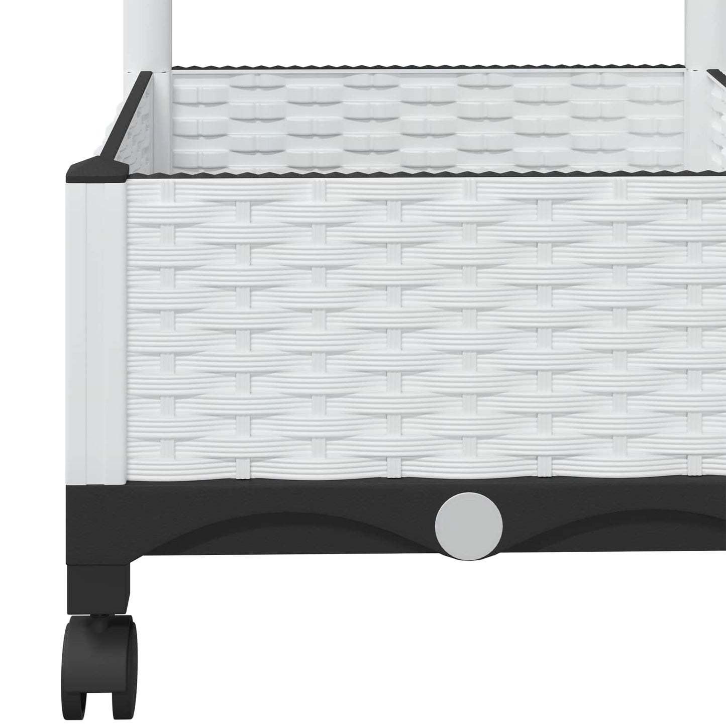vidaXL Garden Planter with Trellis&Wheels White 80 x 40 x 131.5 cm PP 6
